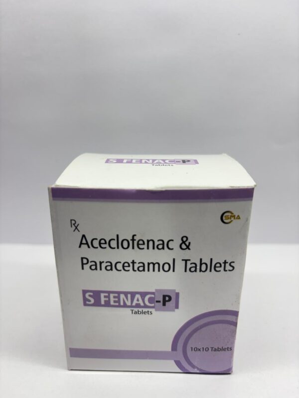 S Fenac-P Tablets | Aceclofenac 100mg & Paracetamol 325mg Pain Relief Tablets | Fast Action Anti-Inflammatory Medicine