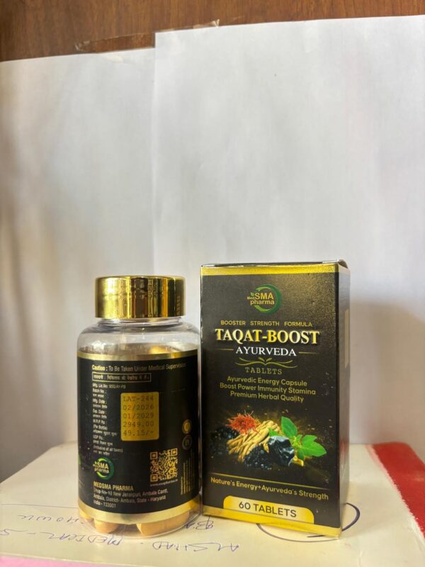 TAQAT-BOOST Ayurveda Tablets – Energy, Stamina & Immunity Booster | 60 Tablets