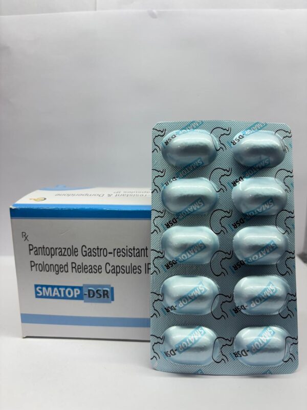 SMATOP-DSR Capsule – Pantoprazole 40mg + Domperidone 30mg | Acidity & GERD Relief Medicine