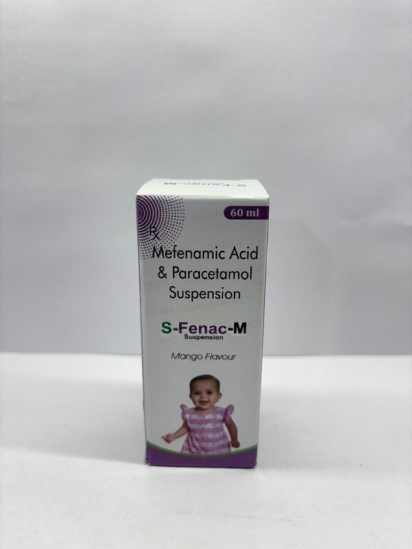S-Fenac-M Suspension 60ml – Mefenamic Acid & Paracetamol Pediatric Syrup
